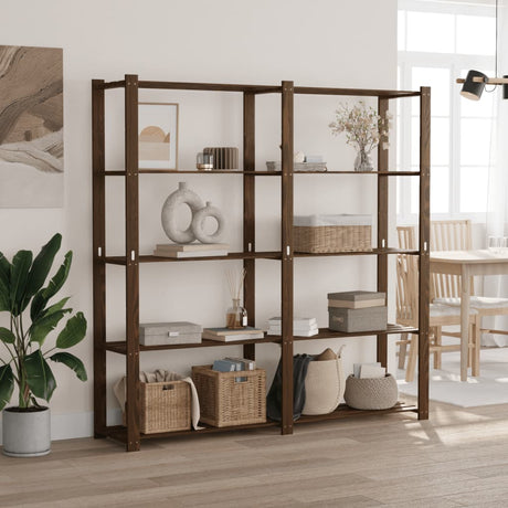 Vidaxx Lagerregal 5-lagig 170x38x170 cm massives Kiefernholz braun