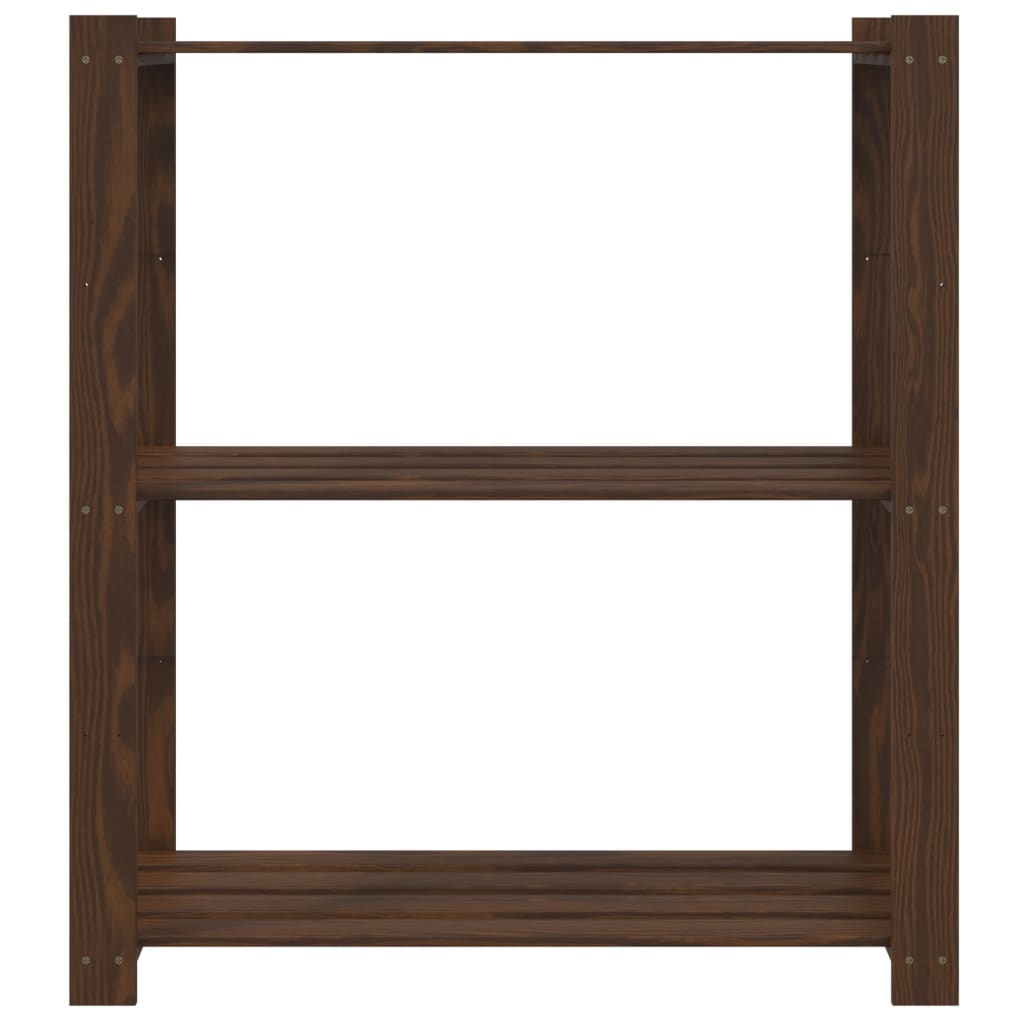 Vidaxx Lagerregal 3-lagig 80x38x90 cm massives Kiefernholz braun