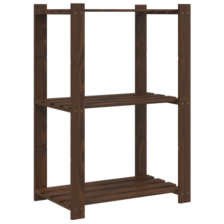 Vidaxx Lagerregal 3-lagig 60x38x90 cm massives Kiefernholz braun