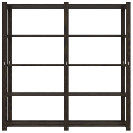 Vidaxx Lagerregal 5-lagig 170x38x170 cm massives Kiefernholz schwarz