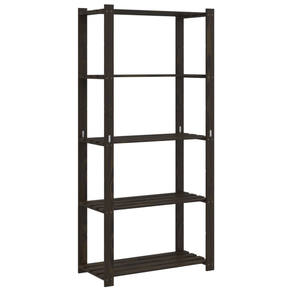 Vidaxx Lagerregal 5-lagig 80x38x170 cm massives Kiefernholz schwarz