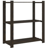 Vidaxx Lagerregal 3-lagig 80x38x90 cm massives Kiefernholz schwarz