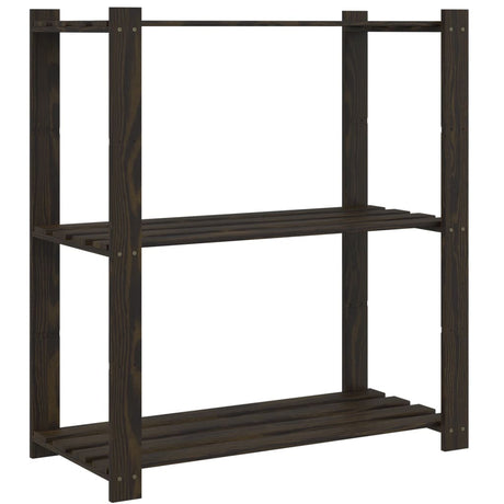 Vidaxx Lagerregal 3-lagig 80x38x90 cm massives Kiefernholz schwarz