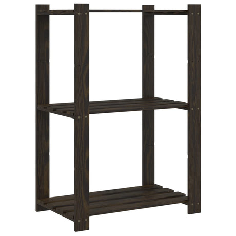 Vidaxx Lagerregal 3-lagig 60x38x90 cm massives Kiefernholz schwarz