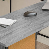 Vidaxl bureau 141x141x75 cm bewerkt hout grijs sonoma eikenkleurig