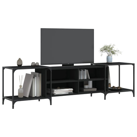 Vidaxl tv-meubel 203x37x50 cm bewerkt hout zwart