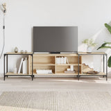 Vidaxl tv-meubel 203x37x50 cm bewerkt hout sonoma eikenkleurig