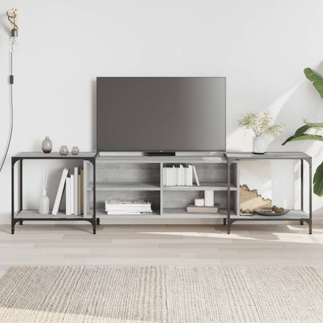 Vidaxl tv-meubel 203x37x50 cm bewerkt hout grijs sonoma eikenkleurig