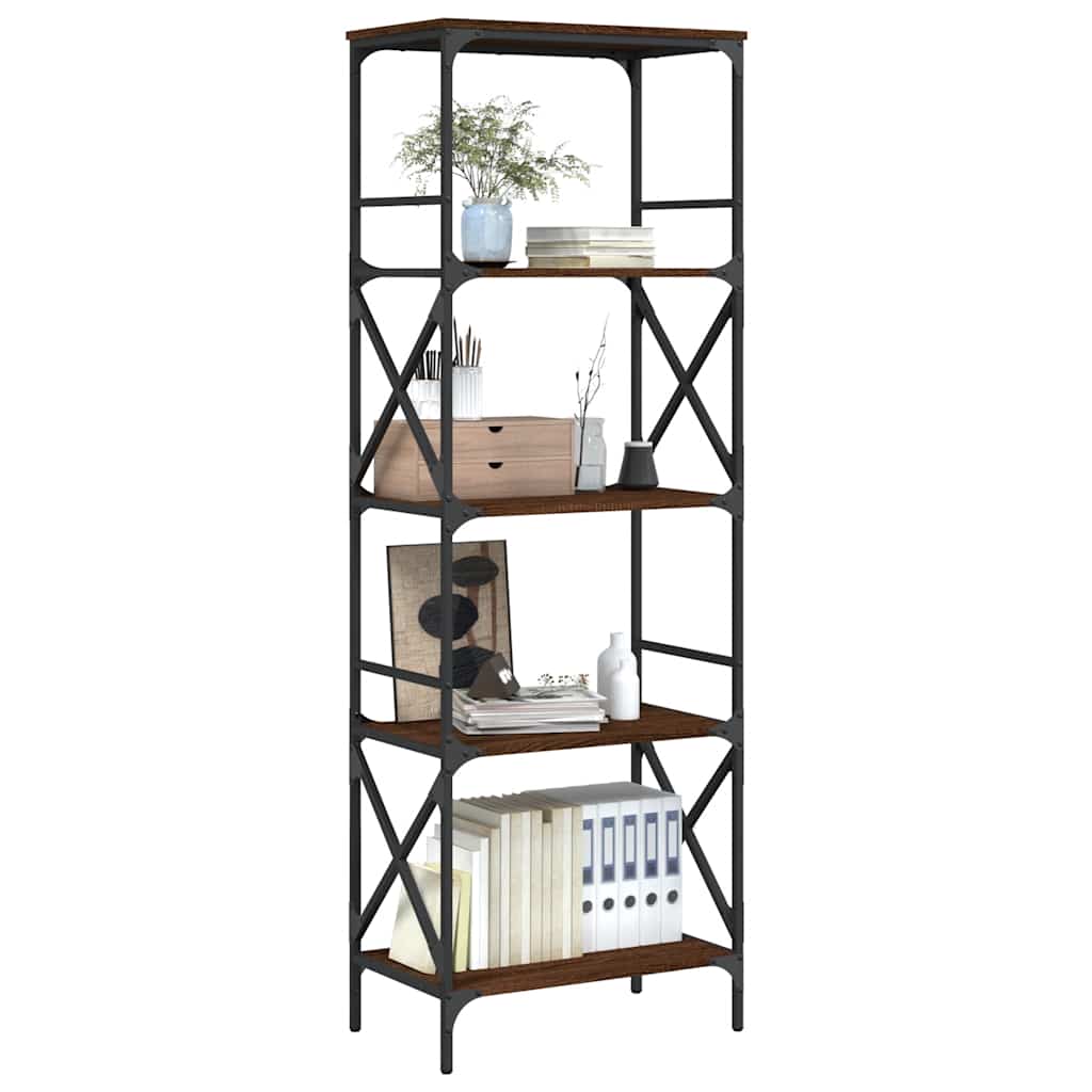 Vidaxl boekenkast 5-laags 59x35x171 cm bewerkt hout bruin eikenkleur