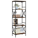 Vidaxl boekenkast 5-laags 59x35x171 cm bewerkt hout bruin eikenkleur