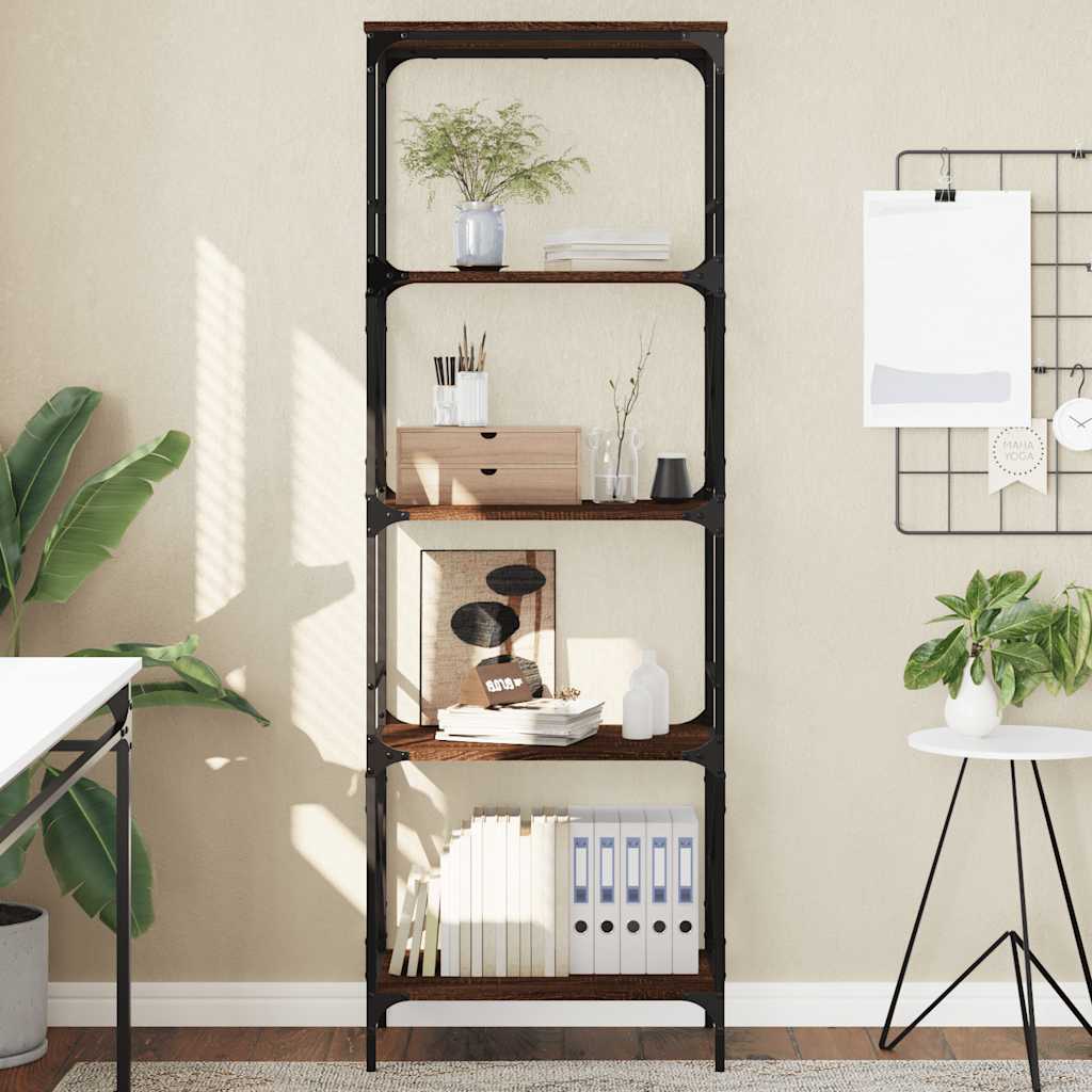 Vidaxl boekenkast 5-laags 59x35x171 cm bewerkt hout bruin eikenkleur