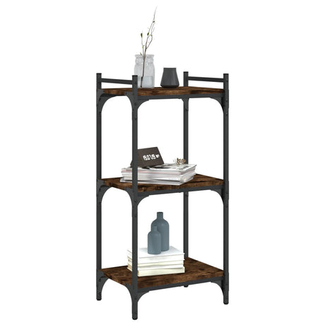 Vidaxl boekenkast 3-laags 40x30x86 cm bewerkt hout gerookt eikenkleur