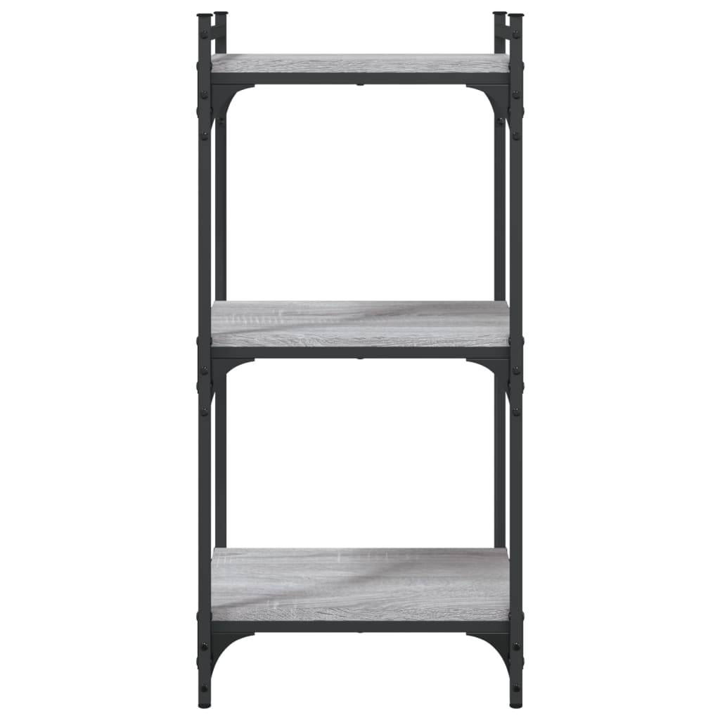 Vidaxl boekenkast 3-laags 40x30x86 cm bewerkt hout grijs sonoma