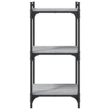 Vidaxl boekenkast 3-laags 40x30x86 cm bewerkt hout grijs sonoma