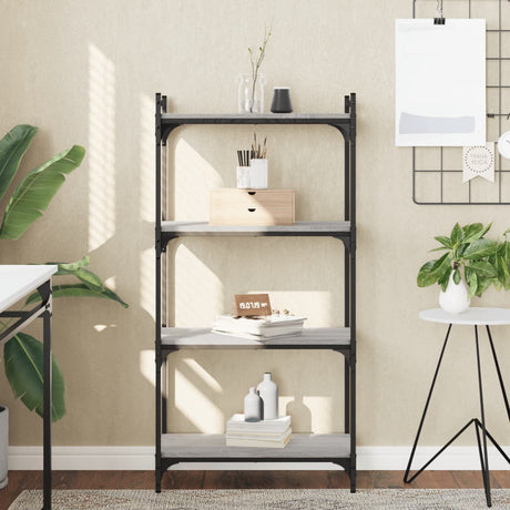 Vidaxl boekenkast 4-laags 60x30x120 cm bewerkt hout grijs sonoma eiken