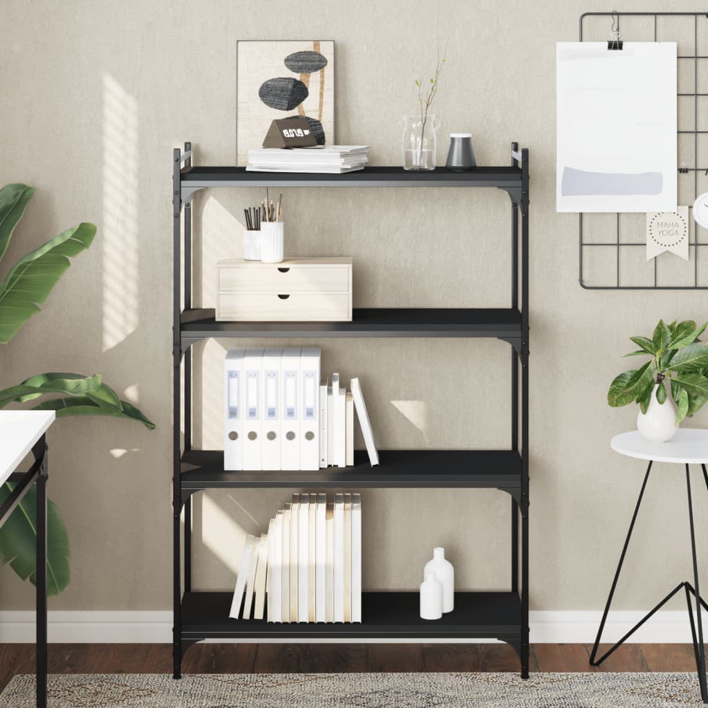 Vidaxl boekenkast 4-laags 80x30x120 cm bewerkt hout zwart