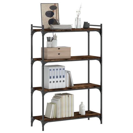 Vidaxl boekenkast 4-laags 80x30x120 cm bewerkt hout gerookt eikenkleur