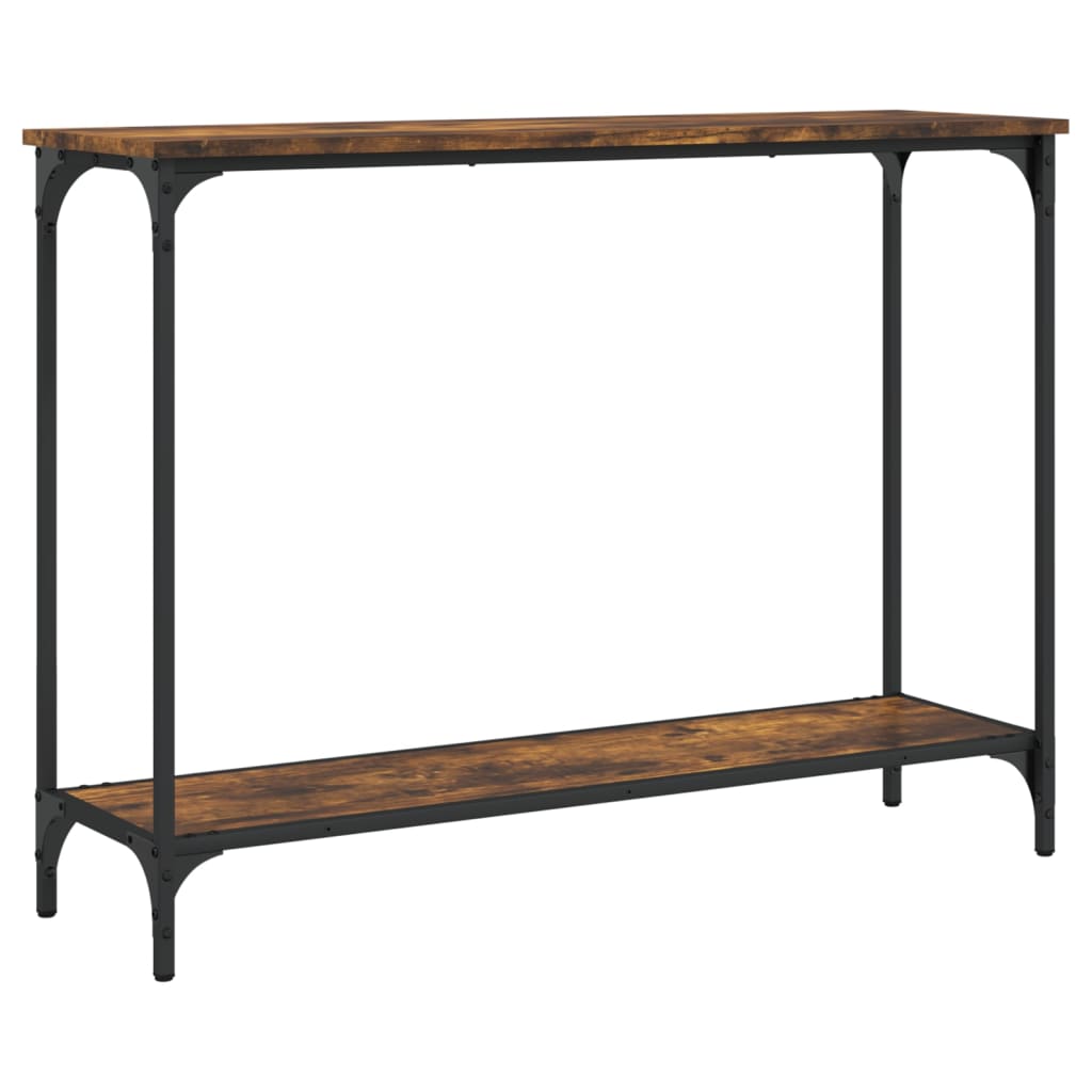 Vidaxl wandtafel 101x30,5x75 cm bewerkt hout gerookt eikenkleurig