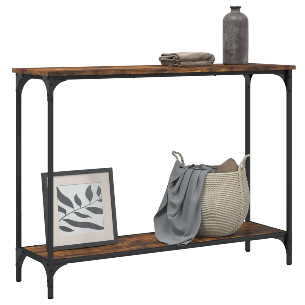Vidaxl wandtafel 101x30,5x75 cm bewerkt hout gerookt eikenkleurig