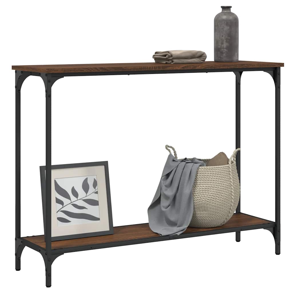 Vidaxl wandtafel 101x30,5x75 cm bewerkt hout bruin eikenkleur
