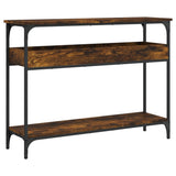 Vidaxl wandtafel met schap 100x29x75 cm bewerkt hout gerookt eiken