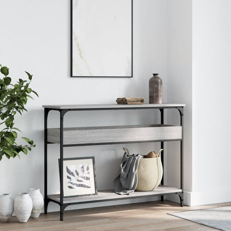 Vidaxl wandtafel met schap 100x29x75 cm bewerkt hout grijs sonoma
