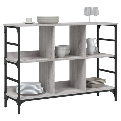 Vidaxl dressoir 102x32x73,5 cm bewerkt hout grijs sonoma eikenkleurig