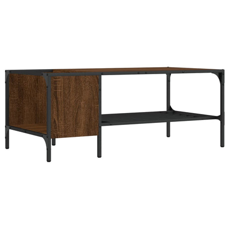 Vidaxl salontafel met rek 100x51x40 cm bewerkt hout bruin eikenkleur