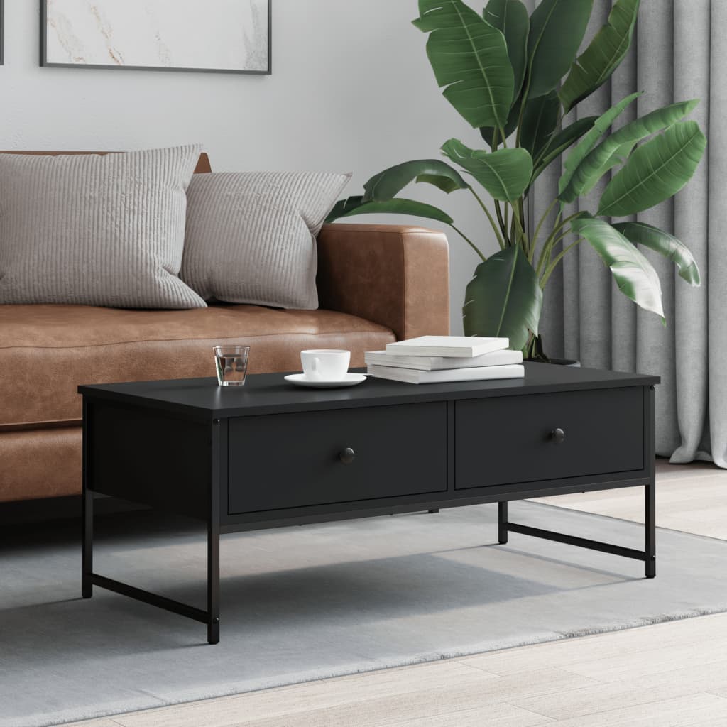 Vidaxl salontafel 101x49x39,5 cm bewerkt hout zwart