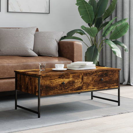 Vidaxl salontafel 101x49x39,5 cm bewerkt hout gerookt eikenkleurig