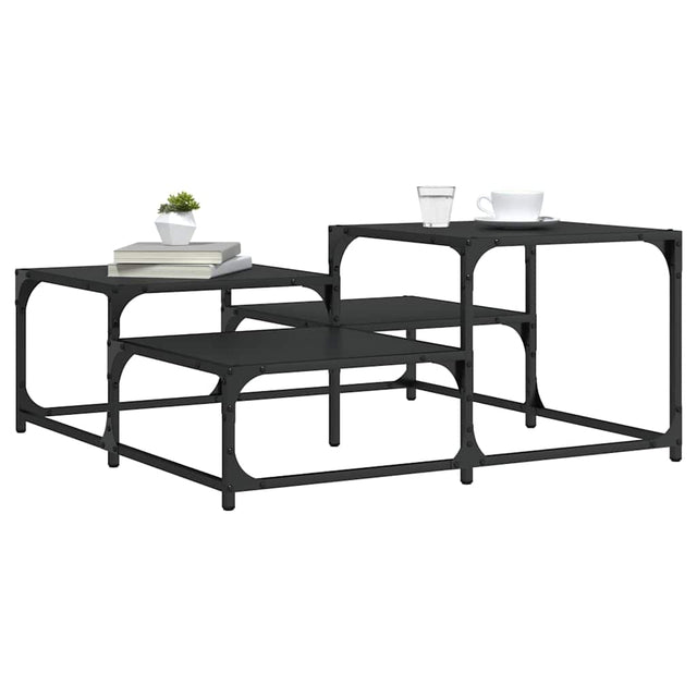Vidaxl salontafel 87,5x87,5x40 cm bewerkt hout zwart