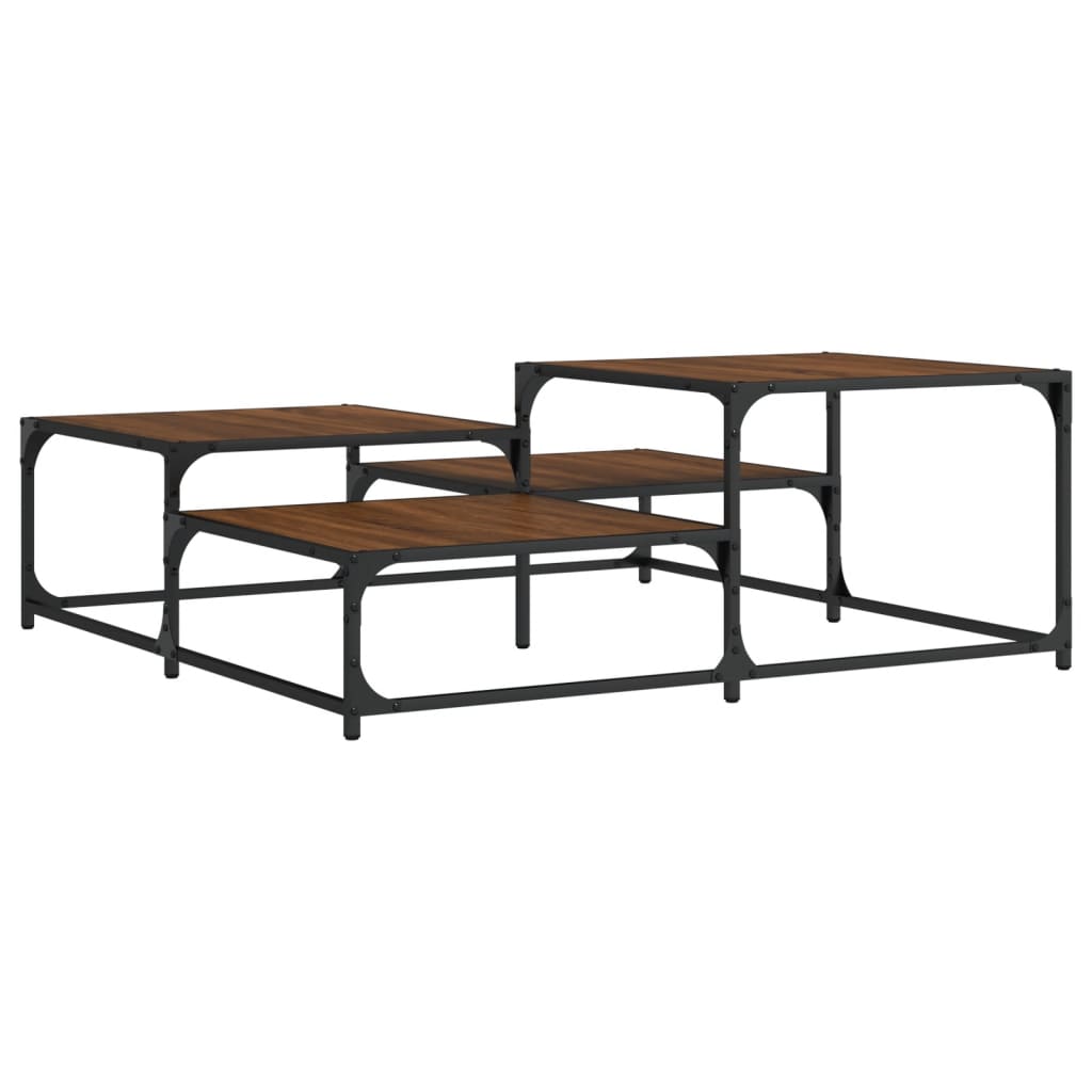 Vidaxl salontafel 107x107x40 cm bewerkt hout bruin eikenkleur