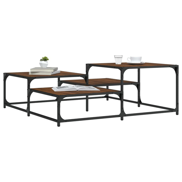 Vidaxl salontafel 107x107x40 cm bewerkt hout bruin eikenkleur