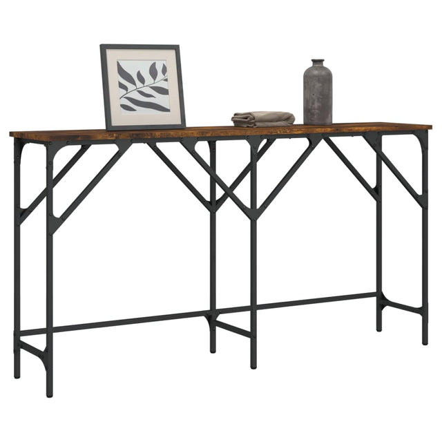 Vidaxl wandtafel 140x29x75 cm bewerkt hout gerookt eikenkleurig
