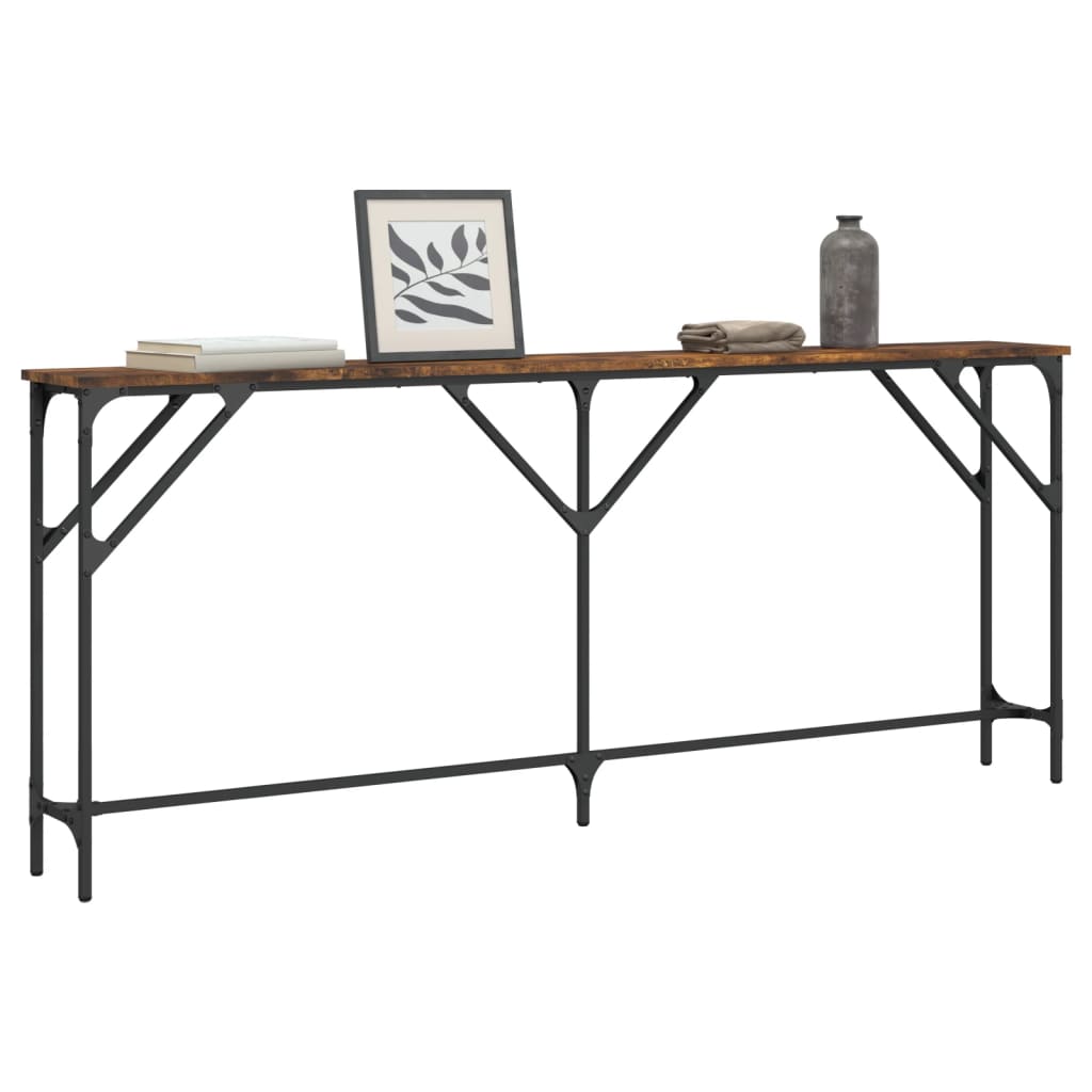 Vidaxl wandtafel 180x23x75 cm bewerkt hout gerookt eikenkleurig