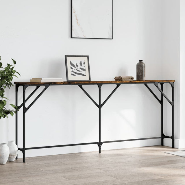 Vidaxl wandtafel 180x23x75 cm bewerkt hout gerookt eikenkleurig