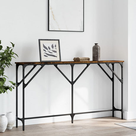 Vidaxl wandtafel 140x23x75 cm bewerkt hout gerookt eikenkleurig