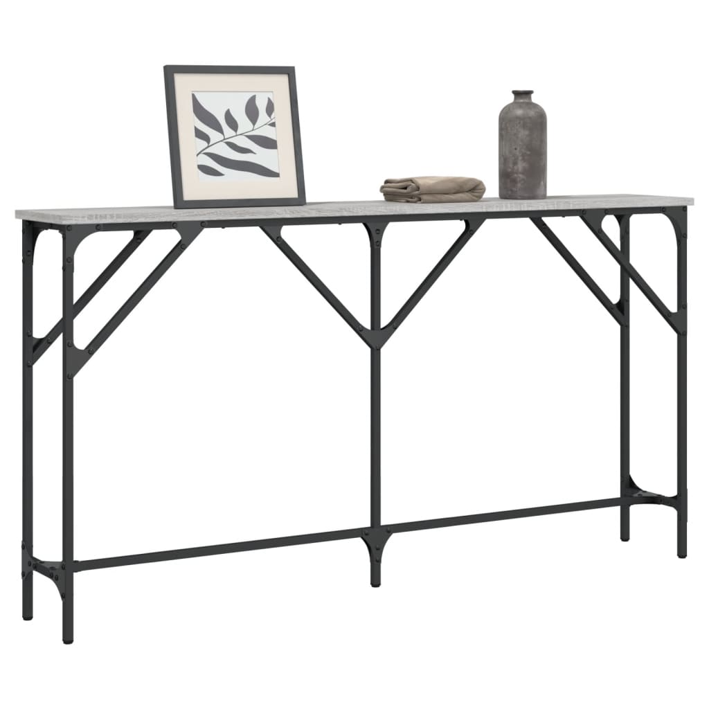 Vidaxl wandtafel 140x23x75 cm bewerkt hout grijs sonoma