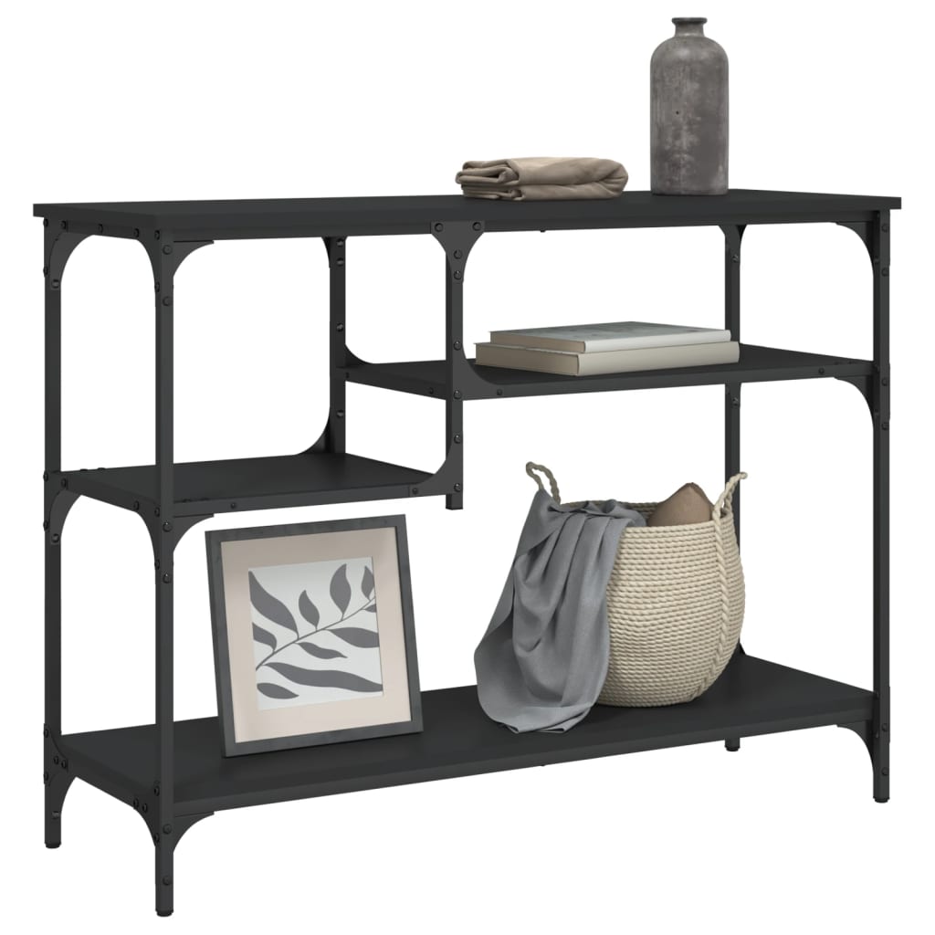 Vidaxl wandtafel met schappen 100x35x75 cm zwart
