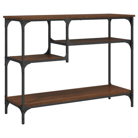 Vidaxl wandtafel met schappen 100x35x75 cm bruin eikenkleur