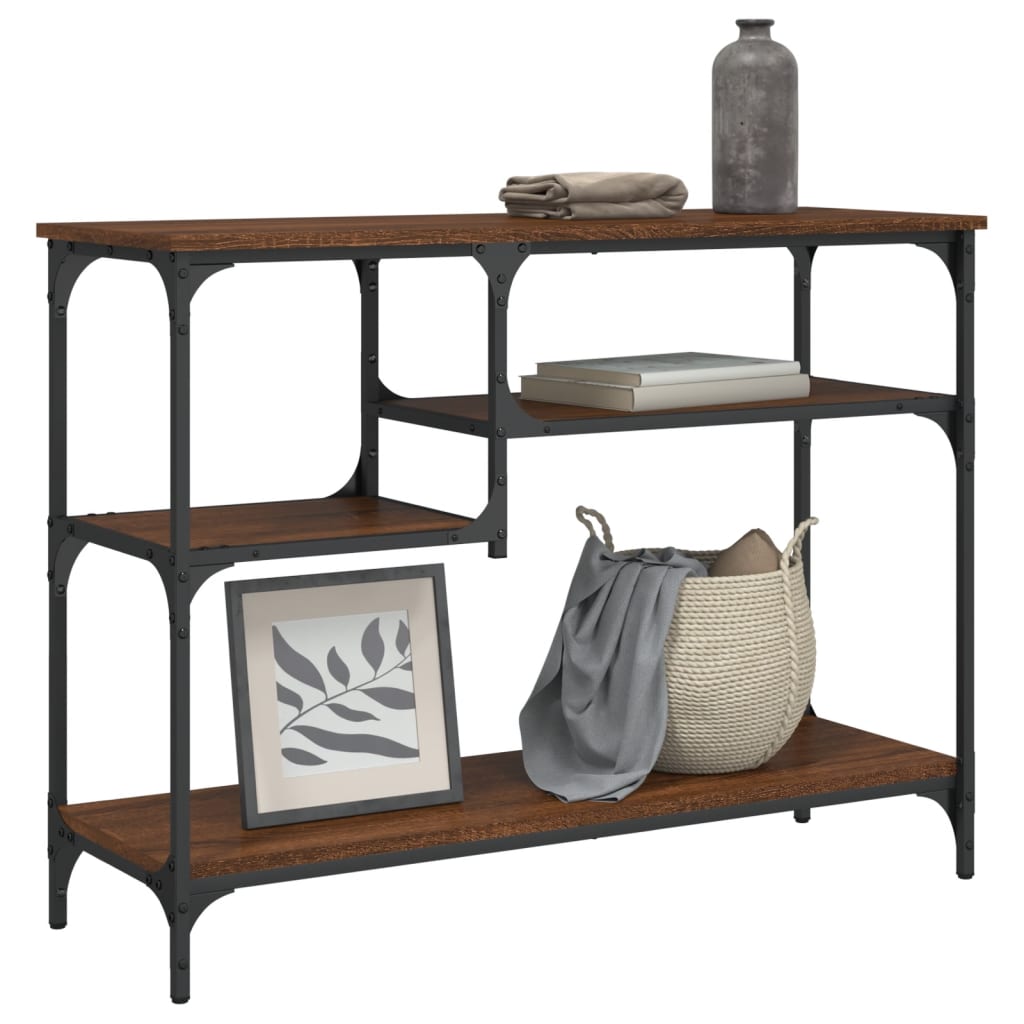 Vidaxl wandtafel met schappen 100x35x75 cm bruin eikenkleur