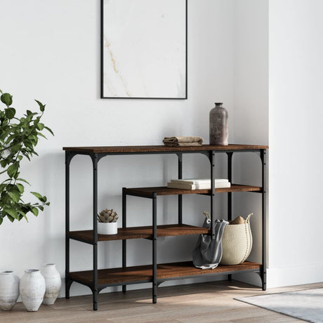 Vidaxl wandtafel met schappen 100x35x75 cm bruin eikenkleur
