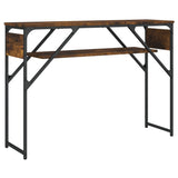 Vidaxl wandtafel met schap 105x30x75 cm bewerkt hout gerookt eiken
