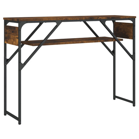 Vidaxl wandtafel met schap 105x30x75 cm bewerkt hout gerookt eiken