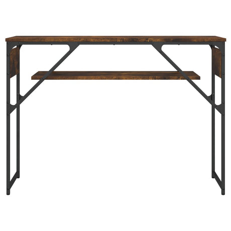 Vidaxl wandtafel met schap 105x30x75 cm bewerkt hout gerookt eiken