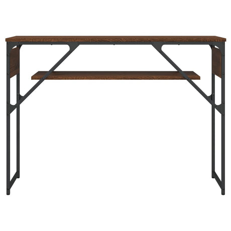 Vidaxl wandtafel met schap 105x30x75 cm bewerkt hout bruin eikenkleur