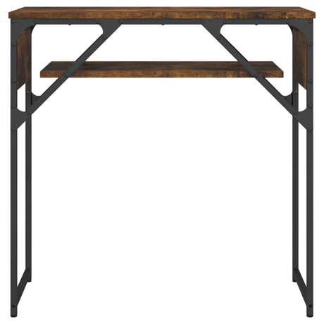 Vidaxl wandtafel met schap 75x30x75 cm bewerkt hout gerookt eiken