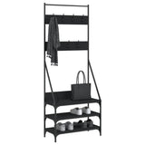 VidaXL Kleiderständer mit Schuhablage 72x34x184 cm schwarz