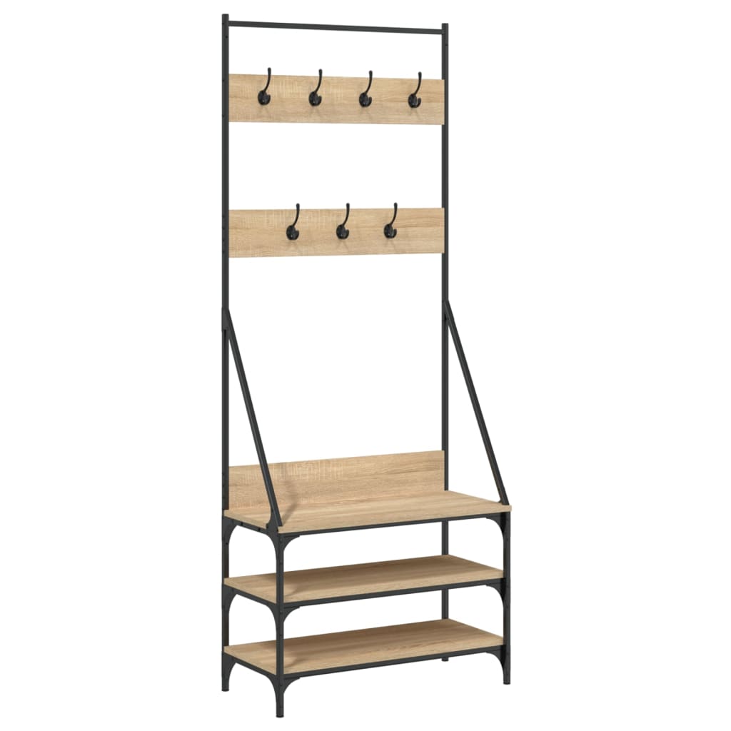 VidaXL Kleiderständer mit Schuhablage 72x34x184 cm Sonoma-Eiche