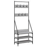 VidaXL Kleiderständer mit Schuhregal 72x34x184 cm, Farbe Sonoma-Eiche grau